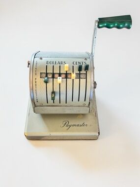Vintage Paymaster Check Writer Machine Industrial Office Decor